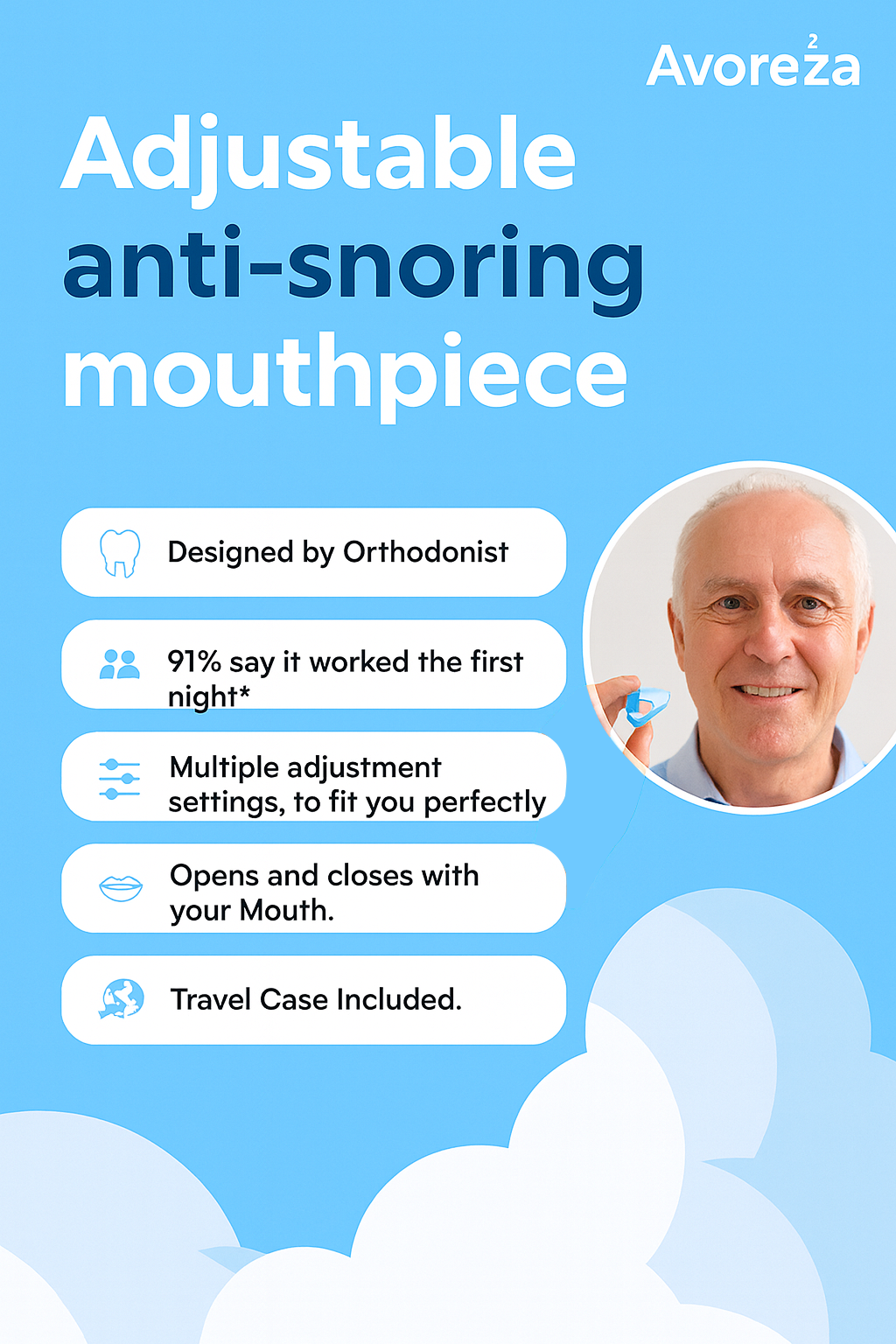 Avoreza™ Anti-Snoring Mouthpiece Universal Size
